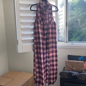 Flannel Sleeveless Maxi Dress or Duster